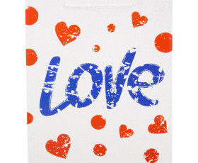 Подарочная бумажная сумка Love, 32*26*12 см