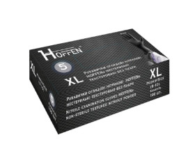 Рукавички нітрилові XL 100шт/уп чорний  HOFFEN