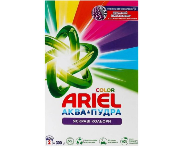 Порошок Аква-Пудра колор, 300 г ARIEL Автомат