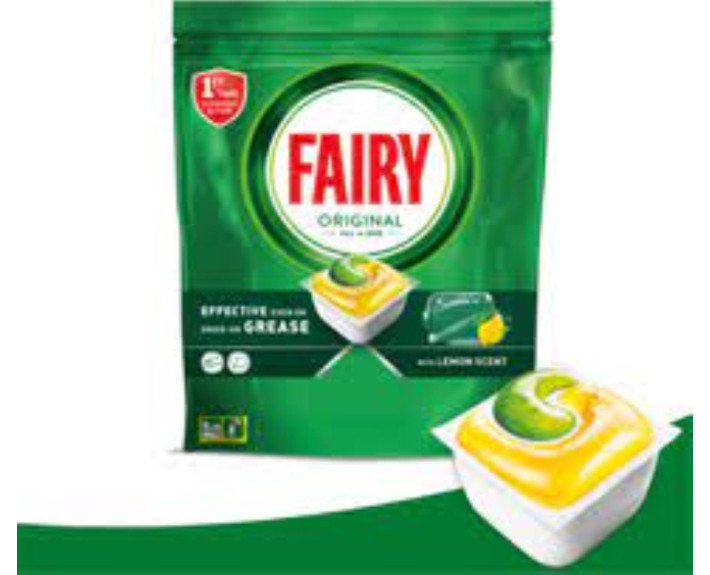 Засіб для миття посуду капсули для автомат машин Лимон 40шт, FAIRY Original
