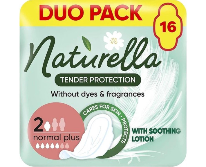 Прокладки гігієнічні Ніжний захист 16 шт., NATURELLA ULTRA Normal+ Duo