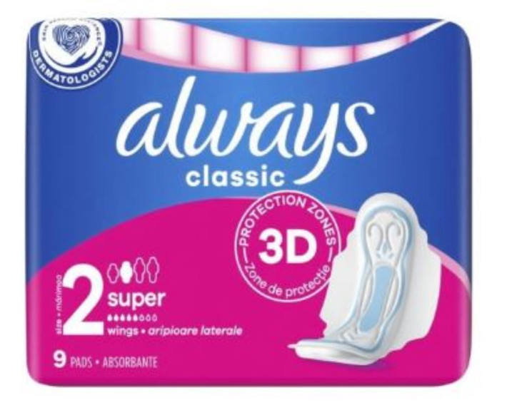 Прокладки гігієнічні 9 шт., ALWAYS Classic Super Single