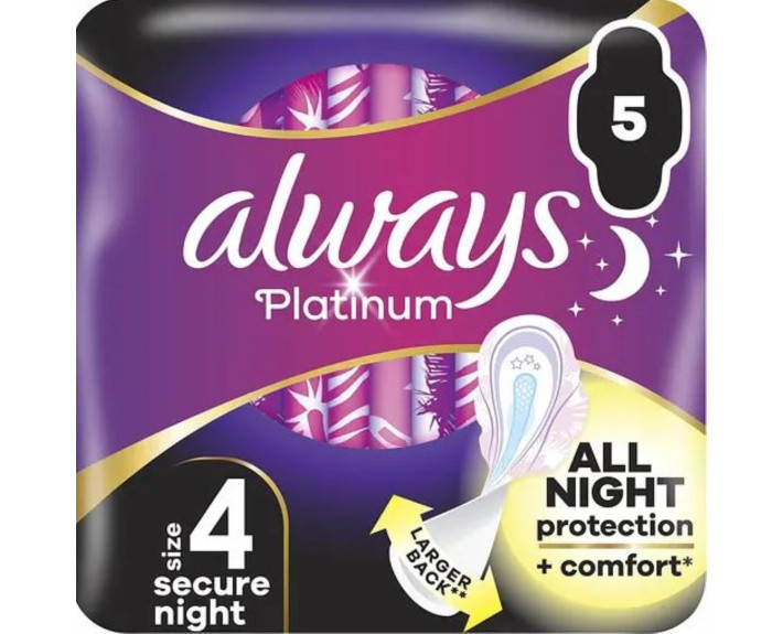 Прокладки гігієнічні ароматизовані 5 шт., ALWAYS Ultra Platinum Secure Night Single