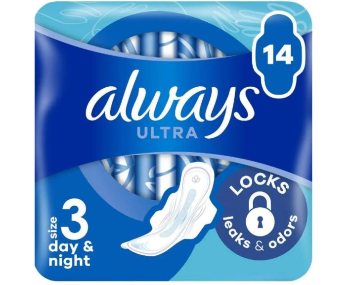 Прокладки гігієнічні ультратонкі ароматизовані 14 шт., ALWAYS Ultra Day&Night Duo