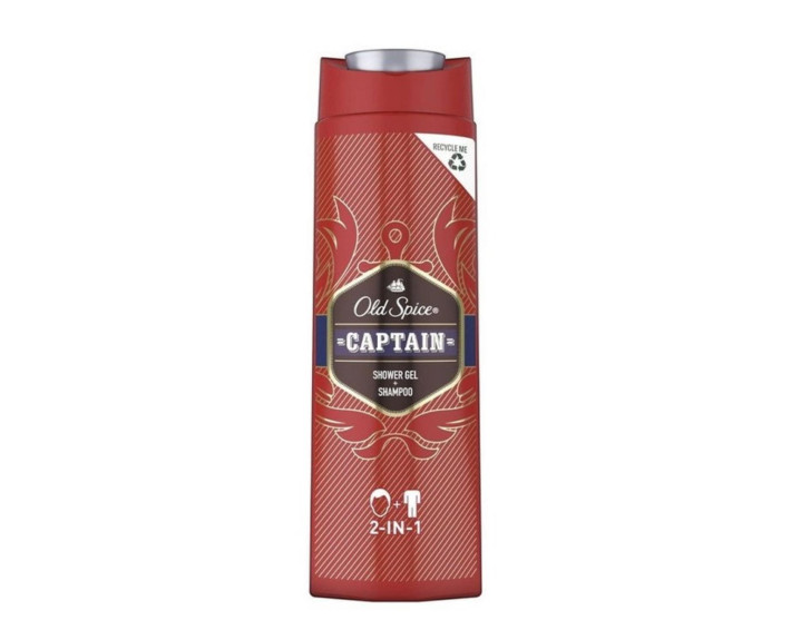Гель для душу та шампунь 2в1 Captain 400 мл, OLD SPICE Франція