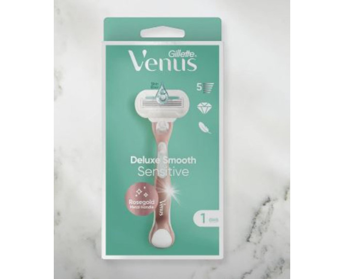 Бритва з 1 змінною касетою Рожеве золото Польща GILLETTE VENUS Deluxe Smooth Sensetive