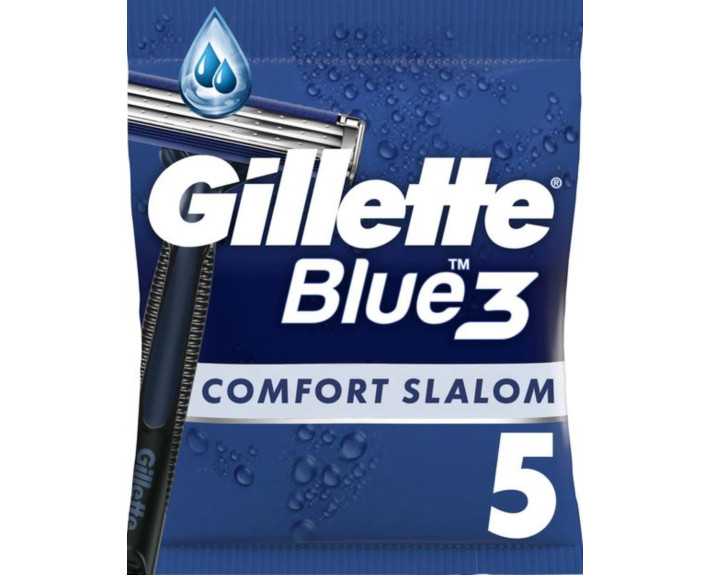Бритви одноразові 5шт., Польща GILLETTE BLUE 3 Comfort Slalom