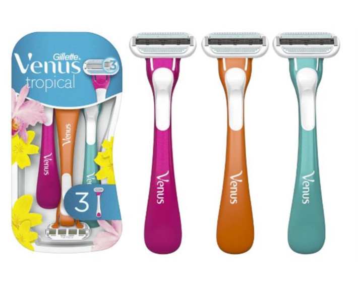Бритви одноразові 3шт., Польща GILLETTE VENUS Tropical