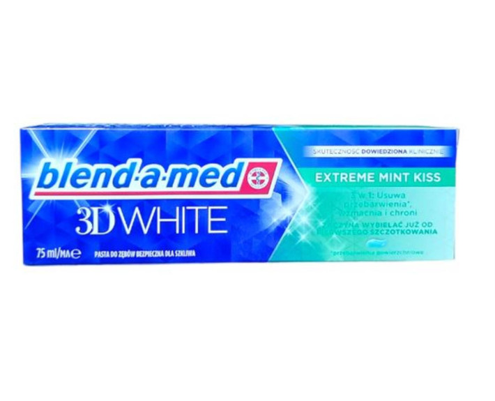 Зубна паста 3D White Екстремальний м'ятний поцілунок 75 мл, BLEND A MED