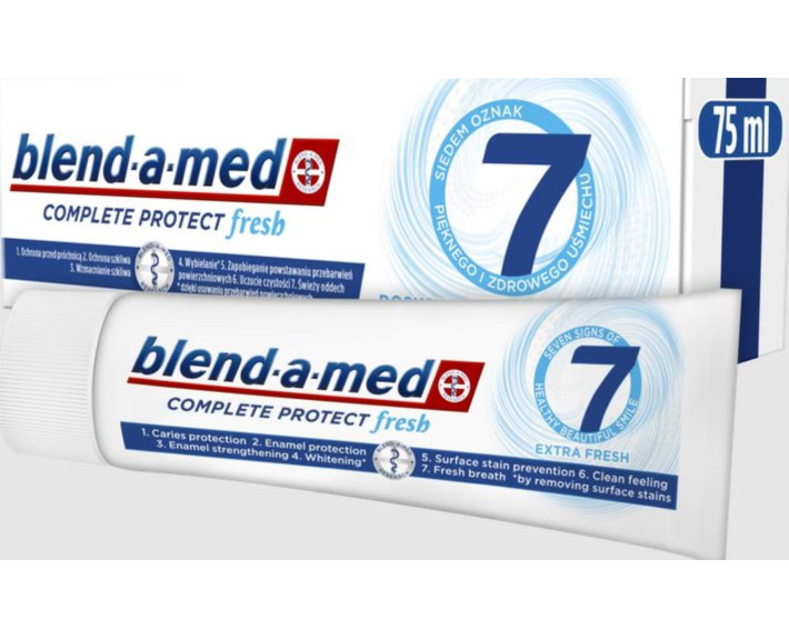 Зубная паста Complete Защита и свежесть 7 Экстраосвежесть 75 мл, BLEND A MED