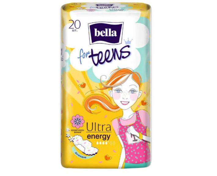 Гигиенические прокладки 20 шт., Bella for Teens Ultra Energy silky dry deo