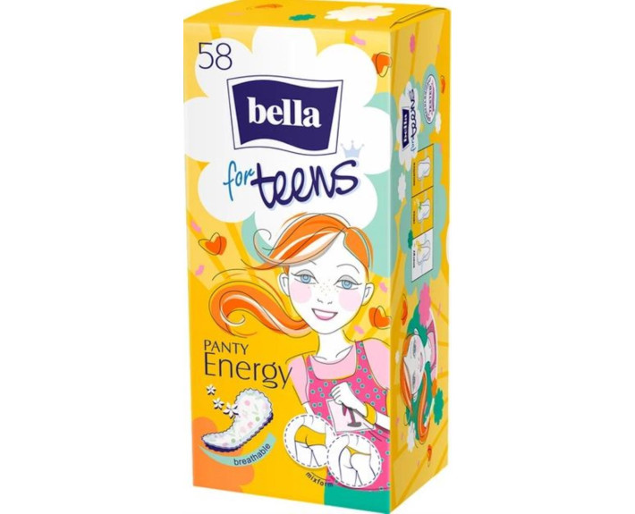 Ежедневные прокладки 58 шт., Bella Panty for Teens Energy