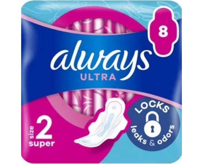 Прокладки гигиенические ультратонкие ароматизированные 8 шт., ALWAYS Ultra Super Single
