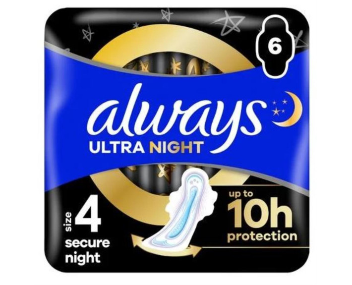 Прокладки гигиенические ультратонкие ароматизированные 6 шт., ALWAYS Ultra Secure Night Single