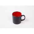 Чашка для чаю CYLINDRICAL PLATIN 10 см, KP200010F, мат.чорна/червона, кераміка, Туреччина