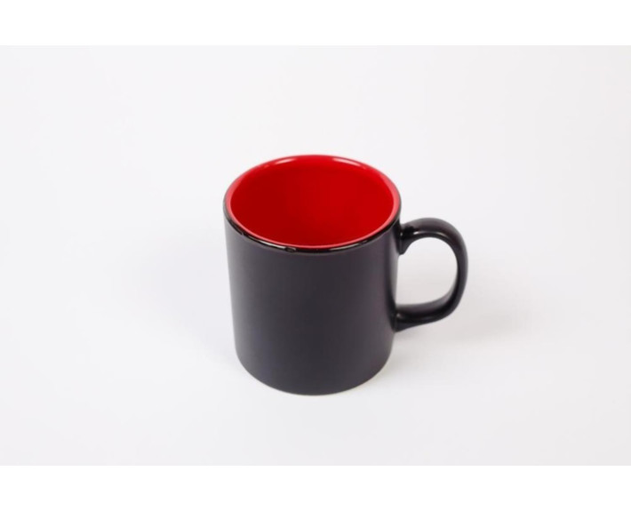 Чашка для чаю CYLINDRICAL PLATIN 10 см, KP200010F, мат.чорна/червона, кераміка, Туреччина