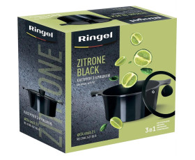 Каструля RINGEL Zitrone Black 24x12 см (4.2л) з кришкой,Китай