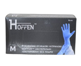 Рукавички   нітрилові  БЛАКИТНІ   100шт/уп   M   HOFFEN