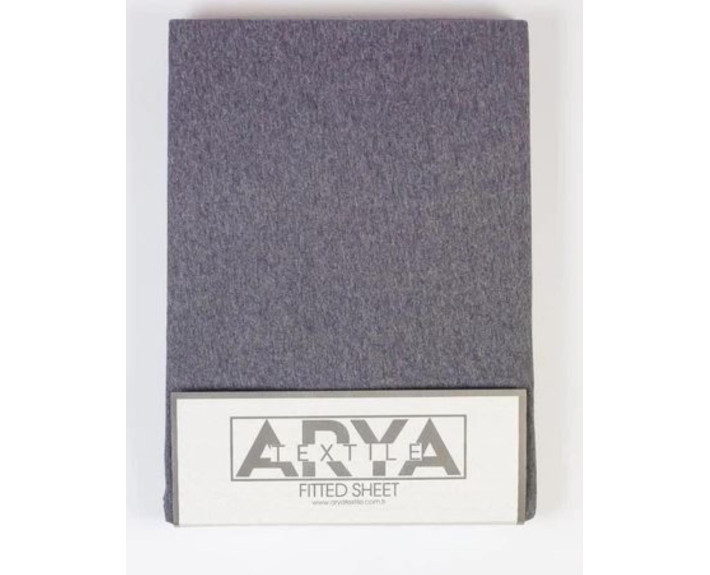 Простынь на резинке 90*200 (+25)см, PR-72249, цвет серый, трикотаж, ТМ Arya Home, Турция