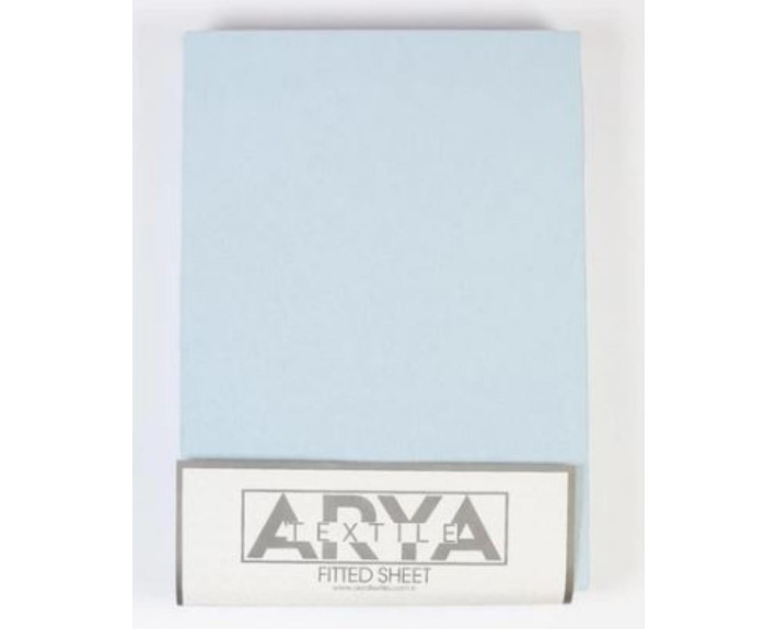 Простынь на резинке 160*200(+25)см, PR-31680, серо-голубая, трикотаж, ТМ Arya Home, Турция