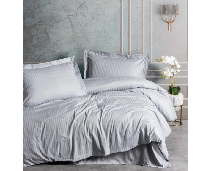 КПБ 2,0 ELEGANT (підк.200X220см, прост.240X260см, навол.2шт 50X70см), GRI, страйп-сатин, ТМ Coton Bo