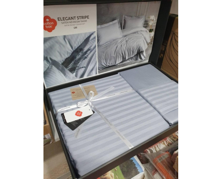 КПБ 2,0 ELEGANT (підк.200X220см, прост.240X260см, навол.2шт 50X70см), GRI, страйп-сатин, ТМ Coton Bo