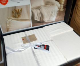 КПБ 2,0 ELEGANT (підк.200X220см, прост.240X260см, навол.2шт 50X70см), EKRU, страйп-сатин, ТМ Coton B
