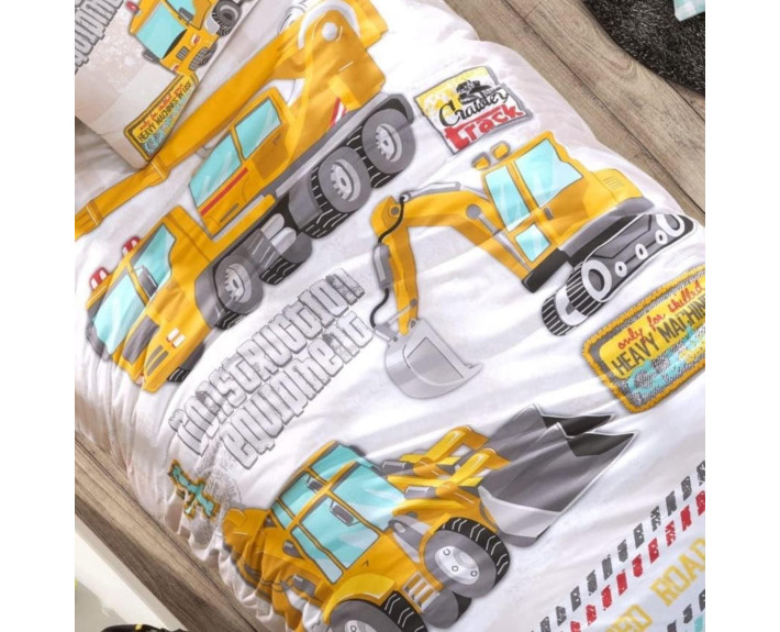 КПБ 1,5 JUNIOR (підк.160X220см, прост.180X240см, навол.1шт 50X70см), TRUCK TURKUAZ, ранфорс, Т