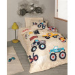КПБ 1,5 JUNIOR (підк.160X220см, прост.180X240см, навол.1шт 50X70см),CARS BEJ, ранфорс, ТМ Coton Box,