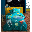 КПБ 1,5 JUNIOR (підк.160X220см, прост.180X240см, навол.1шт 50X70см),LITTLE ASTRONAUT TURKUAZ, ранфор