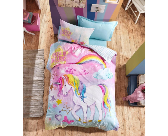 КПБ 1,5 JUNIOR (підк.160X220см, прост.180X240см, навол.1шт 50X70см),DREAM MINT, ранфорс, ТМ Coton Bo