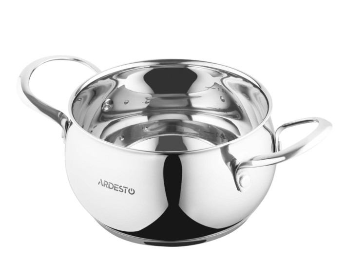 Каструля зі скляною кришкою Ardesto Gemini Liguria, 2.2л, нержавіюча сталь