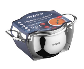 Каструля зі скляною кришкою Ardesto Gemini Liguria, 2.2л, нержавіюча сталь