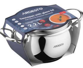 Кастрюля с стеклянной крышкой Ardesto Gemini Liguria, 2.2л, нержавеющая сталь
