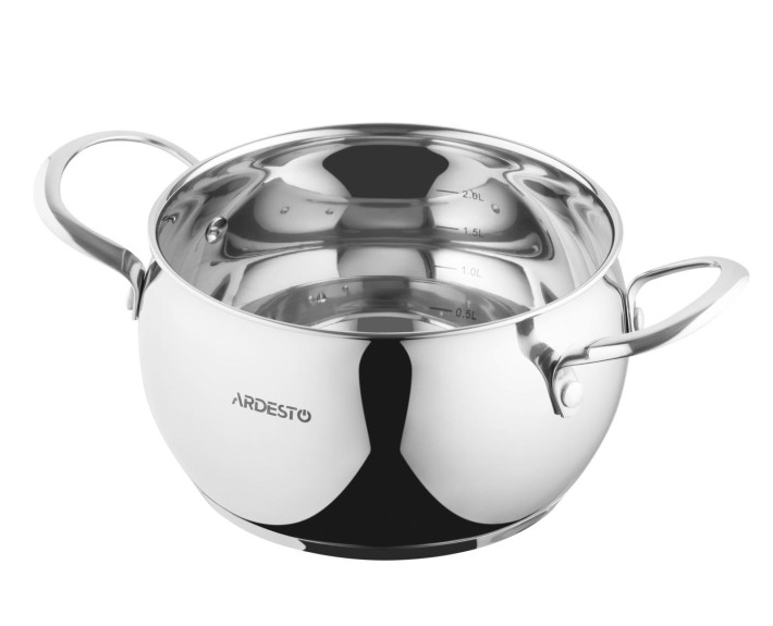 Каструля зі скляною кришкою Ardesto Gemini Liguria, 3л, нержавіюча сталь