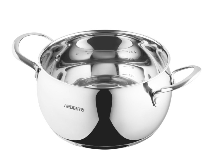 Каструля зі скляною кришкою Ardesto Gemini Liguria, 4л, нержавіюча сталь