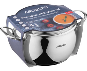 Каструля зі скляною кришкою Ardesto Gemini Liguria, 4л, нержавіюча сталь