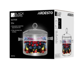 Каструля Ardesto Black Mars, 1.5л, боросилікатне скло