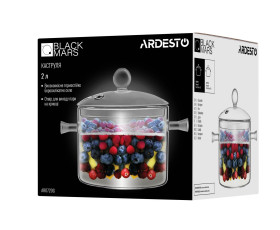 Каструля Ardesto Black Mars, 2л, боросилікатне скло