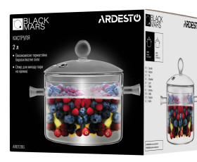 Каструля Ardesto Black Mars, 2л, боросилікатне скло
