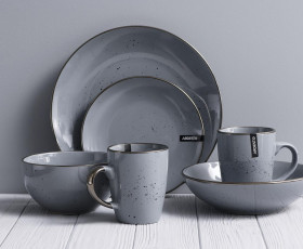 Тарелка десертная Ardesto Bagheria Grey, 19см, керамика, серый