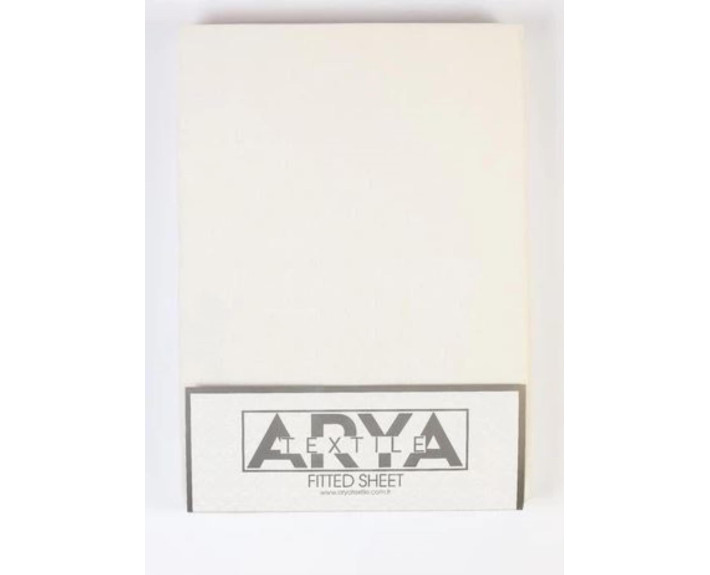 Простирадло на резинці 180*200(+25)см, PR-93002, молочний, трикотаж, ТМ Arya Home, Туреччина