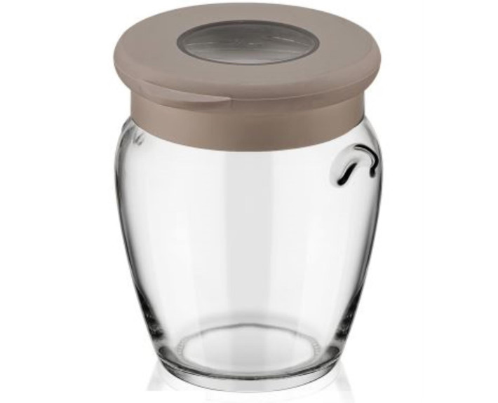 Банка з кришкою FLAT JAR (425мл),скло,ТМ Qlux,Туреччина