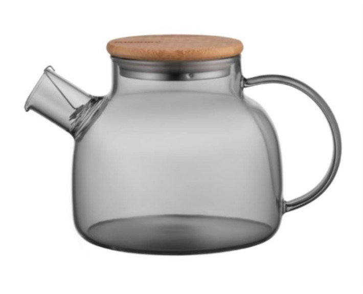 Заварник Ardesto Graphite, 1000мл, боросилікатне скло, бамбук, cірий