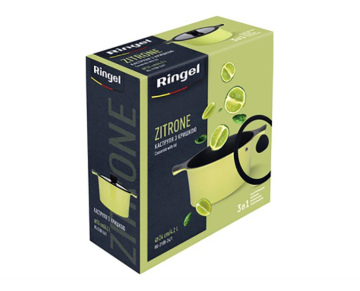 Кастрюля RINGEL Zitrone 20x9.5 см (2,5л) с крышкой