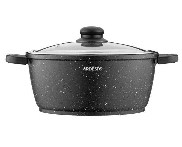 Кастрюля с стеклянной крышкой Ardesto Gemini Anzio, 4.4л, алюминий, черный