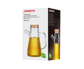 Пляшка для олії та оцту Ardesto Midori, 650мл, боросилікатне скло, прозорий