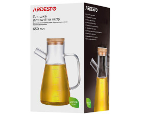 Бутылка для масла и уксуса Ardesto Midori, 650мл, боросиликатное стекло, прозрачный