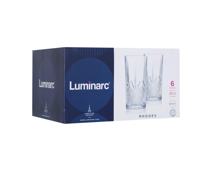 Стакан LUMINARC RHODES /набор/ 6X280 мл высокий.