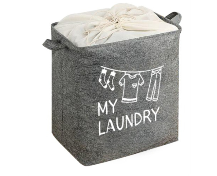 Корзина IDEA HOME LY-01 квад. ткан. з/кр My Laundry 45x30x45 см